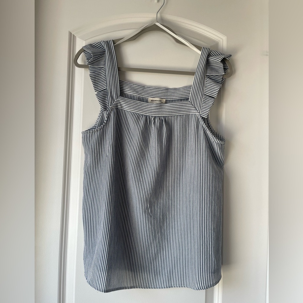 Grey/blue stripe tank